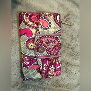 Vera Bradley Pink and Gray Paisley Clutch